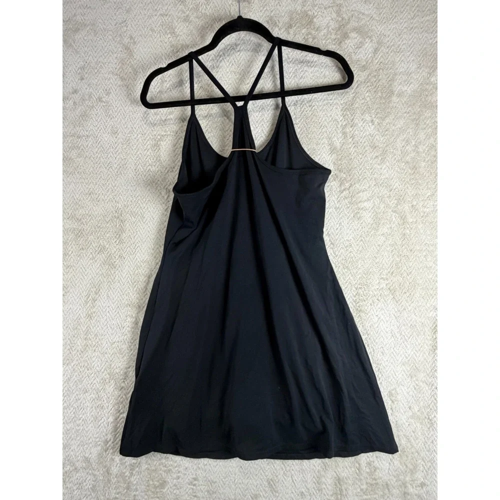 NWT Quince Ultra-Form Active Dress Womens L Black 4-Way Stretch Built-In Shorts